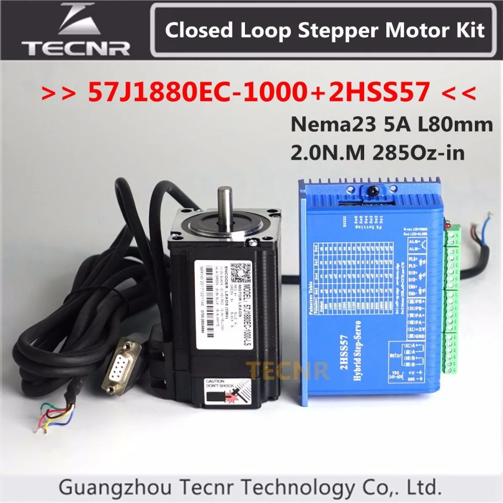 57J1880EC 1000 + 2HSS57 Nema23 Hybird комплект шагового двигателя с замкнутой петлей 2.0N.m 285Oz in 2