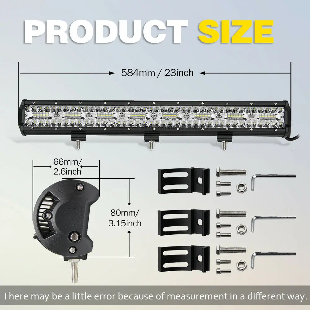 Три ряда 23 ''480 w комбо-светодиодные панели + 23" бык бар переднего бампера номерной знак кронштейн для бездорожья 4x4 грузовики трактор