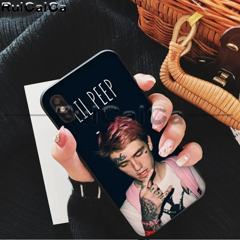 RuiCaiCa Lil Peep Lil Bo Peep мягкий резиновый черный чехол для телефона для iPhone X XS MAX 6 6s 7 7plus 8 8Plus 5 5S SE XR