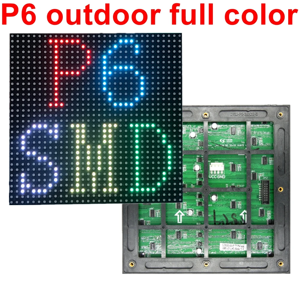 P6 открытый SMD полноцветный модуль 192*192 мм 32*32 пикселей 1/8 Привод сканирования hub75 порт smd 3in1 водонепроницаемый Светодиодная панель видео доска с бегущей строкой