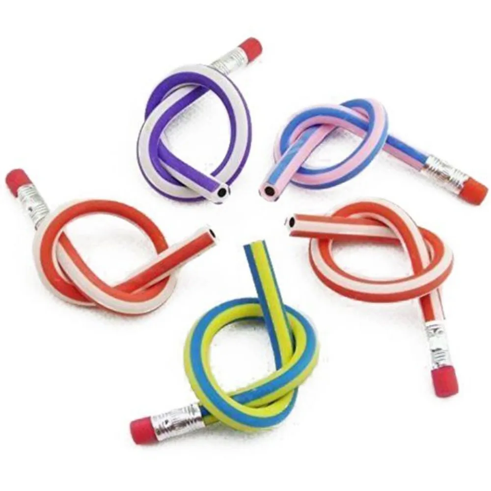 

NEW 50 Soft Flexible Bendy Pencils Kids Children School Fun Equipment Colorful 18cm