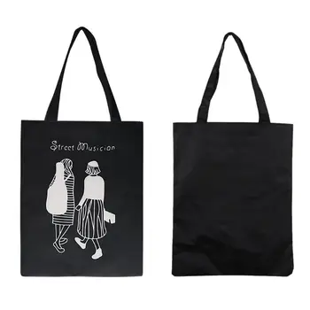 

2018 Fashion Women Cartoon Shoulder Bag Handbag Canvas Beach Shopping Tote Zipper Large Bags 10 Style Casual Handbags for Unisex