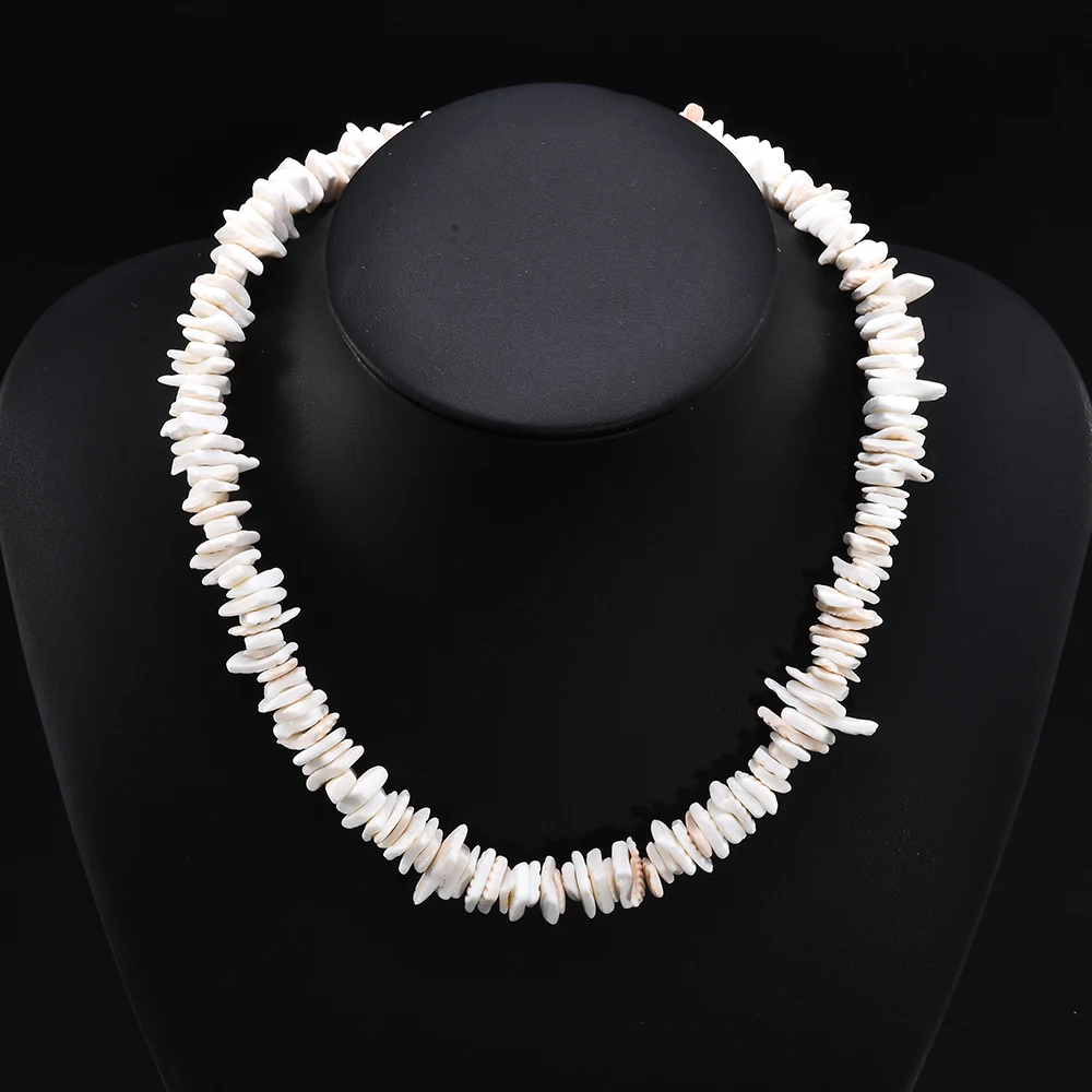 

New Fashion Natural White Conch Clam Chips Puka Shell Necklace Collar Choker For Women Men collares de moda 2019 Hot Sell Kolye