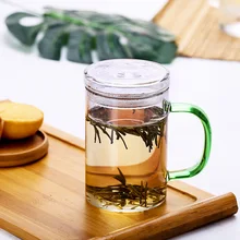 300 мл современный стиль прозрачное стекло простой чехол чайная чашка с ручкой молочный завтрак стеклянная чашка для холодного напитка сока