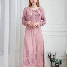 Настоящая фотография, для женщин, M, L, XL, XXL, длинный рукав, принт, модал, хлопок, пижамы, ночное платье, пижамы, ночные рубашки, халаты RB300