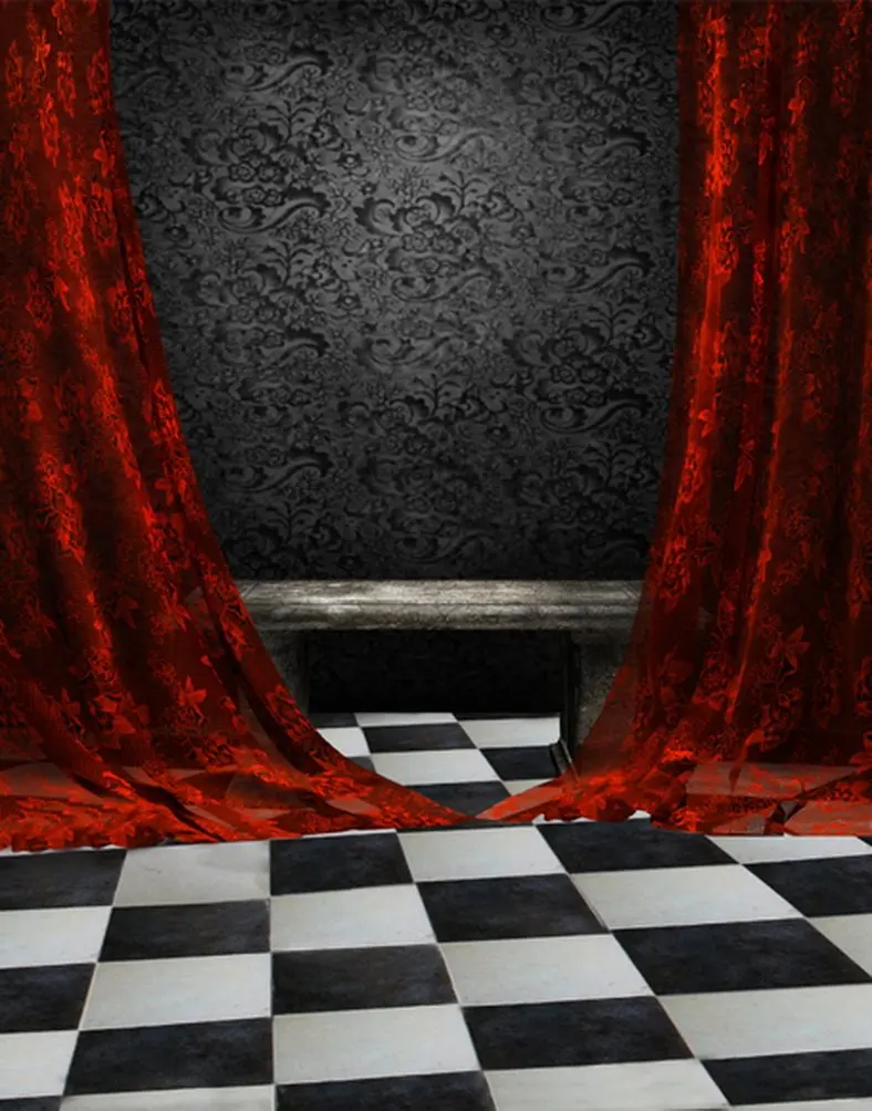 

5x7ft Room Red Curtain Photography Backdrops Photo Props Studio Background