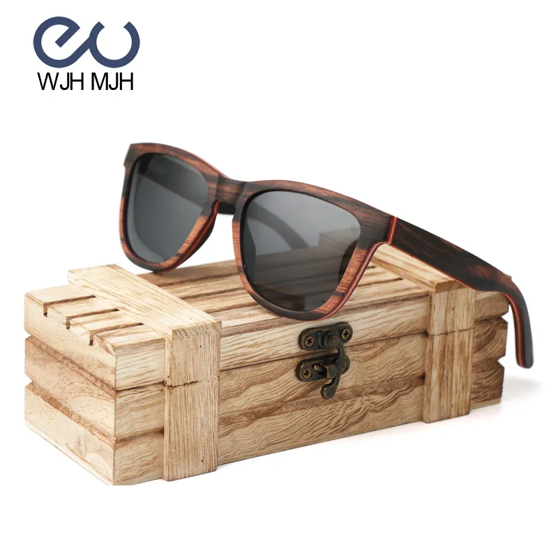 

Unisex Handmade Laminate Anti-broken Oculos de sol masculino Round Colorful Wooden Frame Gray Polarized Lens Women's Sun glasses
