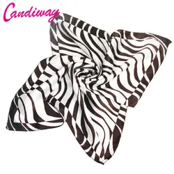 Candiway Элитный бренд шелк женщина шарф квадратные шарфы с принтом шелковый шарф Для женщин подражали бандана шеи Платки палантины шали