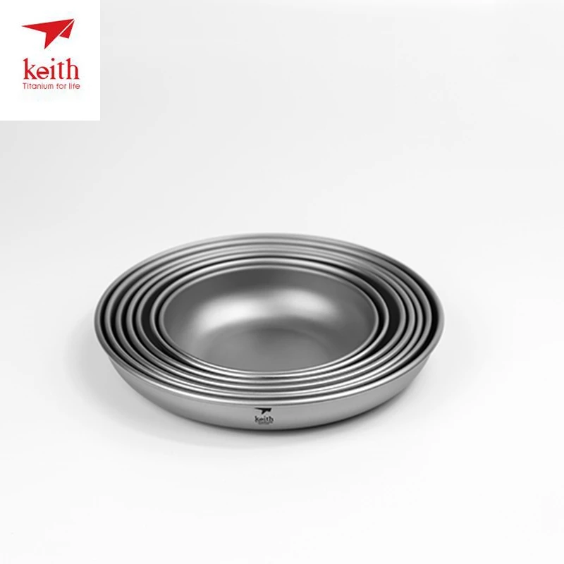 Keith titanio placa de titanio platos platillo al aire libre vajilla Camping placas cubiertos 150 ml-450 mL Ti5371 Dropshipping. exclusivo.