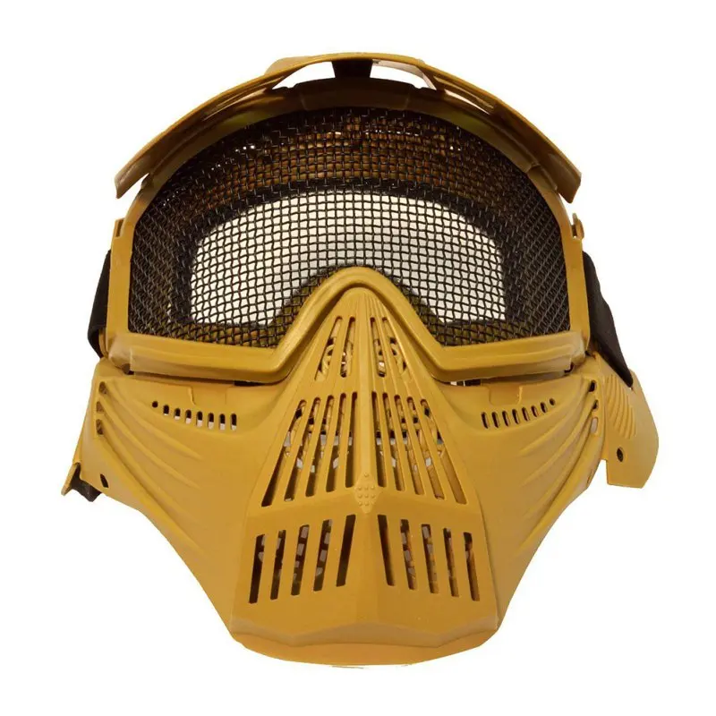 Открытый Мотоцикл Велоспорт защитная маска тактический страйкбол безопасности металлические очки в сеточку полная маска для лица