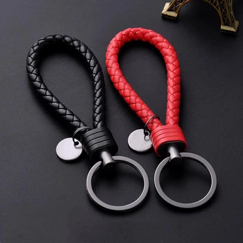 

Creative Hand-woven Leather Rope Keychain Men Women Car Keyring for smart Volkswagen Vespa Vauxhall Tesla Subaru Skoda Ford Audi