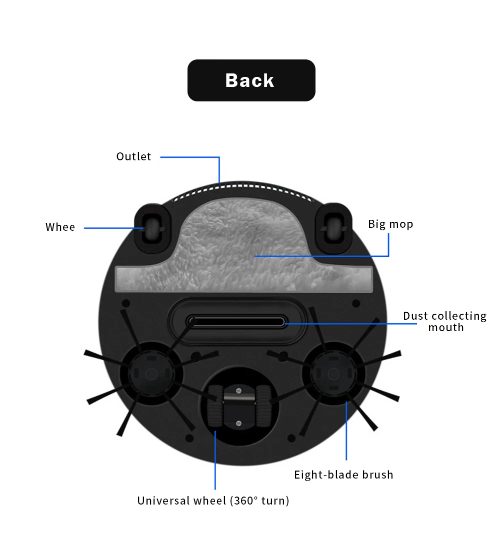 Mini Rechargeable Auto Smart Vacuum Cleaner Suction Mop Sweep Machine Wet And Dry Strong Suction Low Noise Vacuum Cleaner Robot