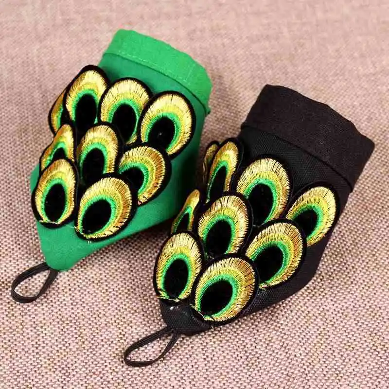 Этнические ветра вышивка павлин перо перчатки без пальцев Модные Джокер браслет украшения для танцоров для женщин 13