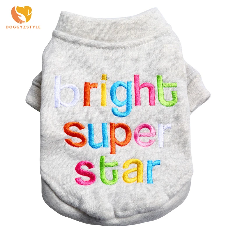 

Pet Cat Dog Sweatshirt Cotton Colorful Embroidered Pet Coat Jacket For Small Medium Teddy Chihuahua Costumes XS-XL DOGGYZSTYLE