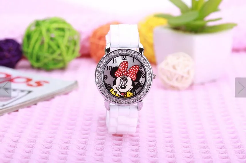 Новый бренд мультфильм дизайн Детские часы силиконовые алмаз наручные часы Кристалл Леди Часы-желе Horlog Relogio Feminino Montres часы
