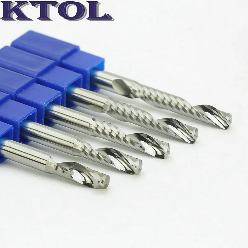 One Flute Spiral CNC Router Bits CNC Milling Cutter Solid Carbide Endmill CNC Tool_1