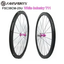 Farsports 38mm 25mm clincher wheelsets with Ti cassettebody White Industry T11 hub 1515g Far Sports U