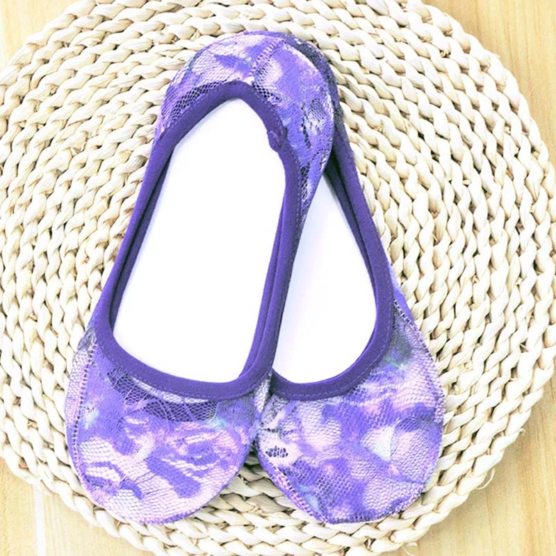 [WPLOIKJD] 1 цвет носки Прозрачный ручной работы женские прозрачные шелковые невидимые кружевные ультратонкие носки тапочки короткие ботильоны Meias - Цвет: Blue Socks