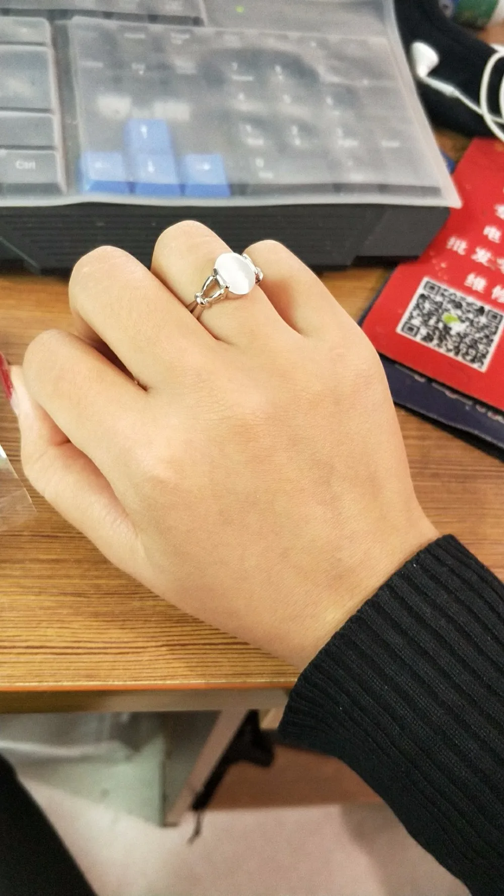 Циркония модные, с австрийским хрусталем опал кольцо с коробкой packega ювелирные изделия оптом для женщин подарок