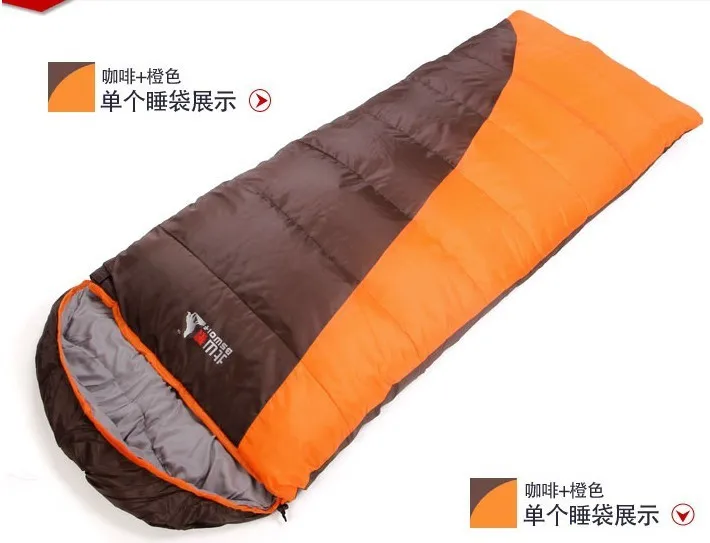 Free Shipping  3 Season Sleeping Bag 230*80CM Camping Sleeping Bag (2 pieces/lot) Color Can Choose Free shipping