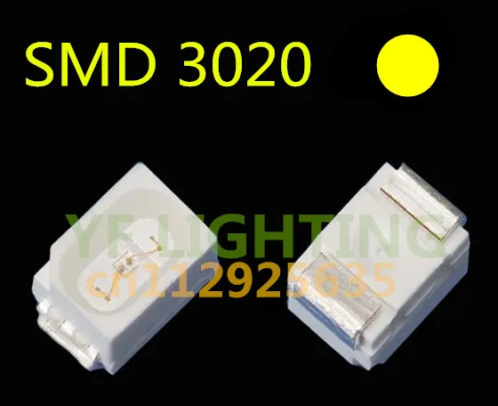 Оптовая продажа с завода SMD желтый светодиодный чип 3020 2 0-2 в 3000 шт./катушка (CE &amp Rosh)