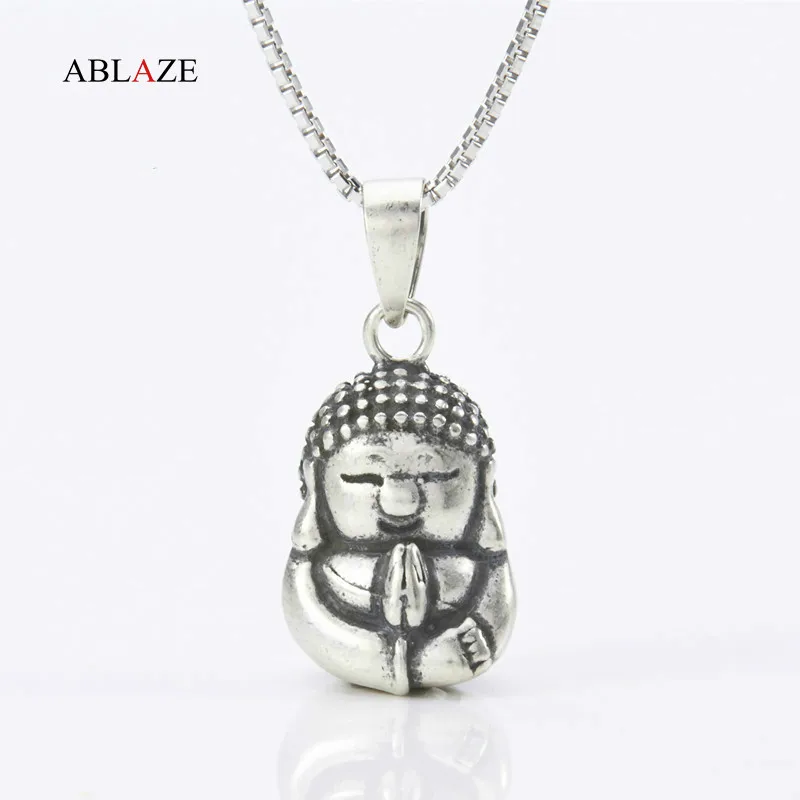 Fine Jewelry 925 Sterling Silver Buddha Pendants Retro Amitabha Nepal Tibetan Pendant Antique