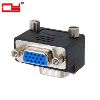 

2pcs VGA SVGA Down Angled Up Angled 15pin Socket Male to Plug Female Extension Adapter Converter Connector for Monitor Projector