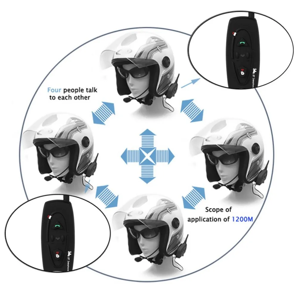 Высокое качество V2-500M Bluetooth мотоциклетный шлем Интерком переговорные 2 всадников BT двухканальные рации для Лыжный спорт Велоспорт Шлем