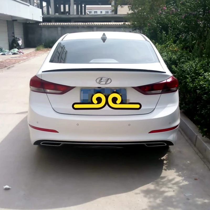 

For Hyundai Elantra 2017 ABS Plastic Tail Wing Decoration Primer Color Rear Trunk Car Spoiler