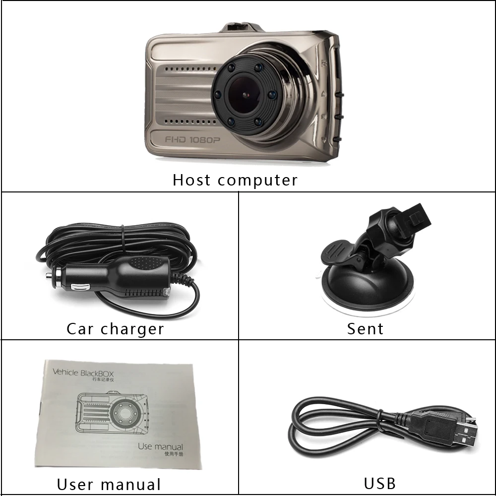 Podofo Автомобильный видеорегистратор Камера Dash Cam Full HD 1080P рекордер видео регистратор Ночная камера Carcam циклическая запись Dash камера