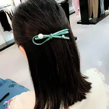 Новая модная кожаная заколка лук заколки зажим «утиный клюв» письмо жемчужные Заколки Женские аксессуары для волос в Корейском стиле стиль