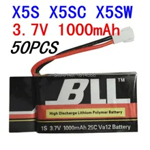 50 шт. Syma X5SW X5SC X5S запасные части 3,7 V 1000 мА/ч, 25C Va32 Улучшенная литий-полимерная батарея