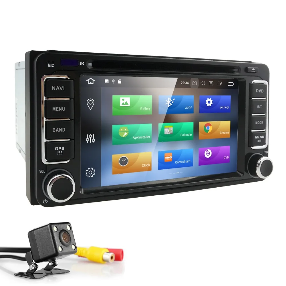 Perfect 2Din Android8.0 4G CarDVD Radio Player GPS Navigation Universal For Toyota Corolla RAV-4 Camry Tundra Vios Vitz Sequoia Echo MR2 2