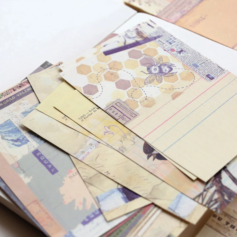 

Retro Material Series Decor Papers For Scrapbooking Letters DIY Photo Album Making Background Paper Practical Craft Papers
