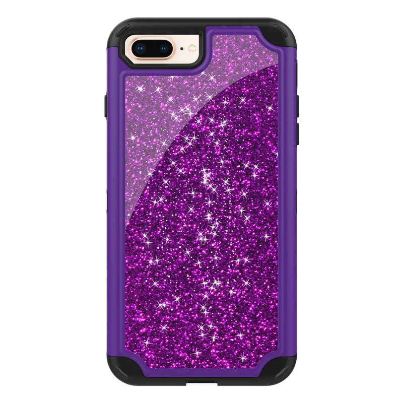 

For iPhone 7 8 Plus XR XSMAX Luxury Glitter 360 Degree Shockproof Case Solid Matte Anti Knock Hybrid Armor Full-Body Protection