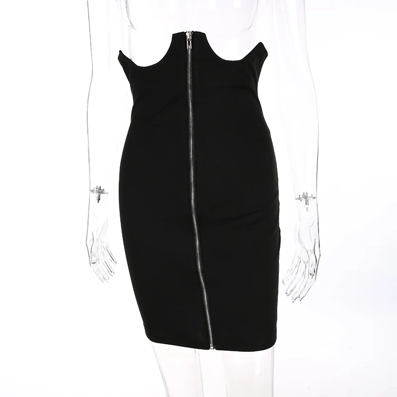 BOOFEENAA черная юбка-карандаш на молнии спереди осенне-зимняя одежда юбки женские готические облегающие мини-юбки с высокой талией C77-AZ08