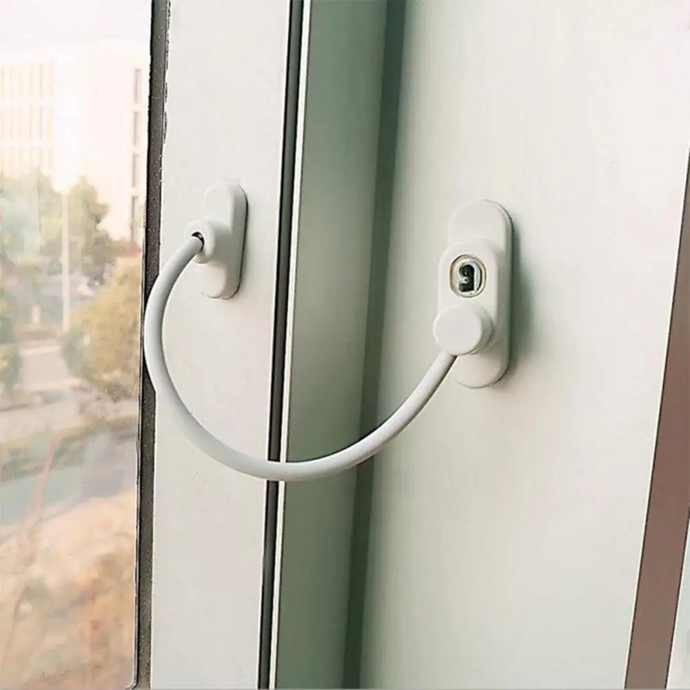 Ограничитель замка двери окна для детей с 4 винтами 1 ключ UPVC дерево Алюминий