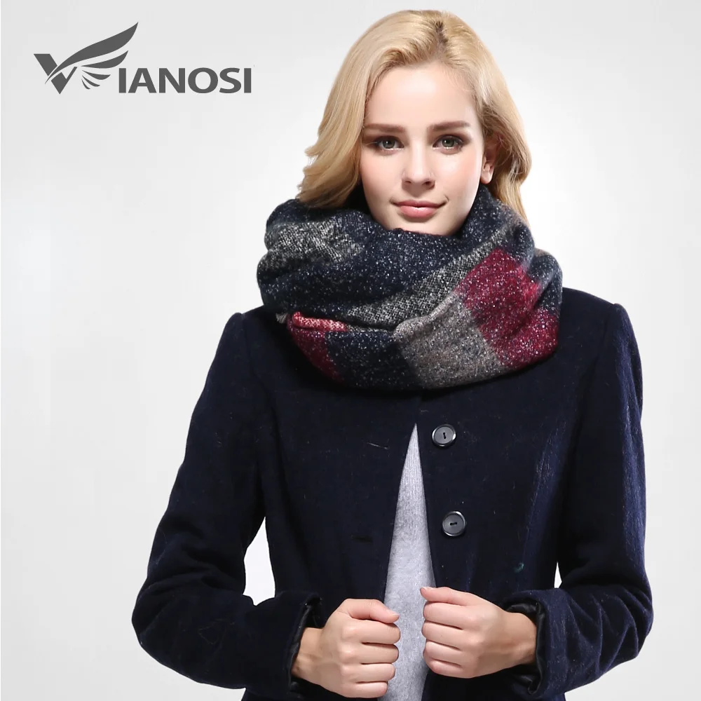 

[VIANOSI] Warm Blanket Scarf Gorgeous Wrap Long Plaid Thick Brand Shawls and Scarves for Women VA084
