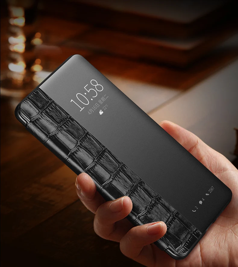 Чехол для Huawei P30 из натуральной кожи с крокодиловым узором Магнитный чехол