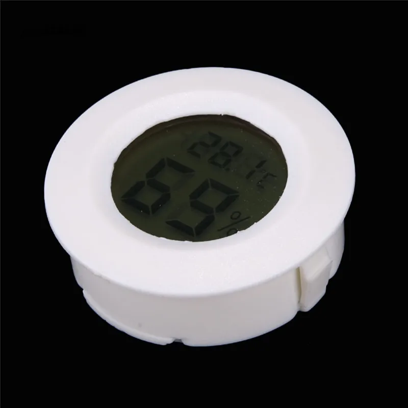 

Cigar Humidor Hygrometer Thermometer LCD Round Face White Perfect
