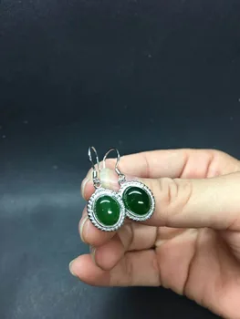 

Natural Hetian Jasper Apple Green Stud Earrings Earrings/Fashionable/Fashion Front/Elegant and generous