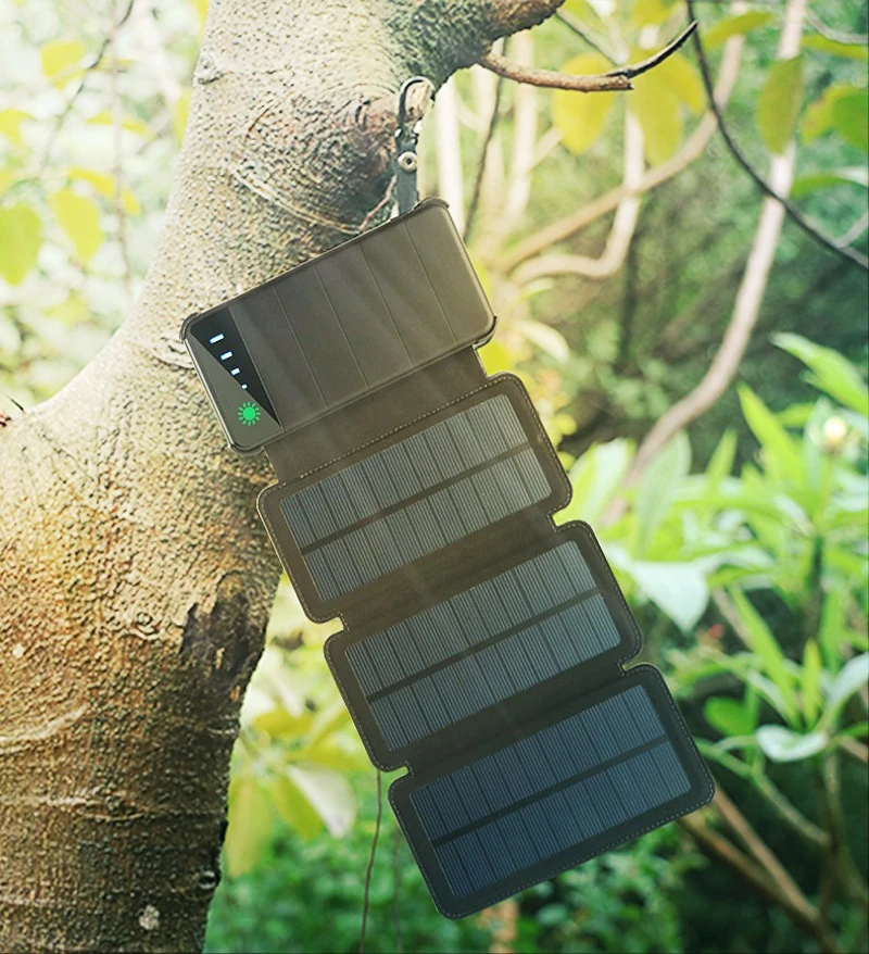 20000mAh Solar Power Bank Waterproof Solar Charger External Battery Backup Pack for Cell Phone Tablets External Battery Pack