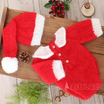 

Knit Baby Sleeper Chunky Newborn Romper and Bonnet Crochet Newborn Clothes Vintage Baby Pant Photgraphy Hat for Christmas