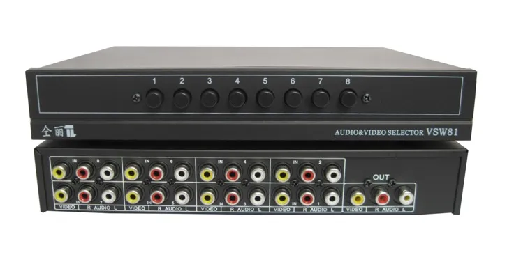 

8 PORT Video Audio SWITCH AV RCA Selector 8-in-1-out Sharing Manual Switcher box