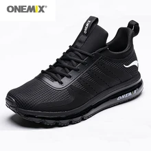 ONEMIX спортивная обувь для мужчин уличные спортивные кроссовки амортизация KPU Вязание прогулочная обувь Демпфирование беговые кроссовки в черном цвете