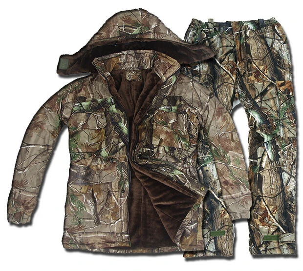 Best price at $121 Cheap Tactical Winter Waterproof Bionic Hunting Ghillie Suit, Thick Camouflage Clothing 5 PCS for Outdoor Sports