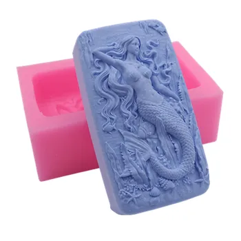 

Mermaid Design Natural Soap Mold Handmade Silicone Mold for Handmade Soap Making