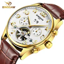 BINSSAW New Top Brand Mens Watches Luxury business Casual wrist watch fashion tourbillon automatic Mechanical Watch Relogio 2017