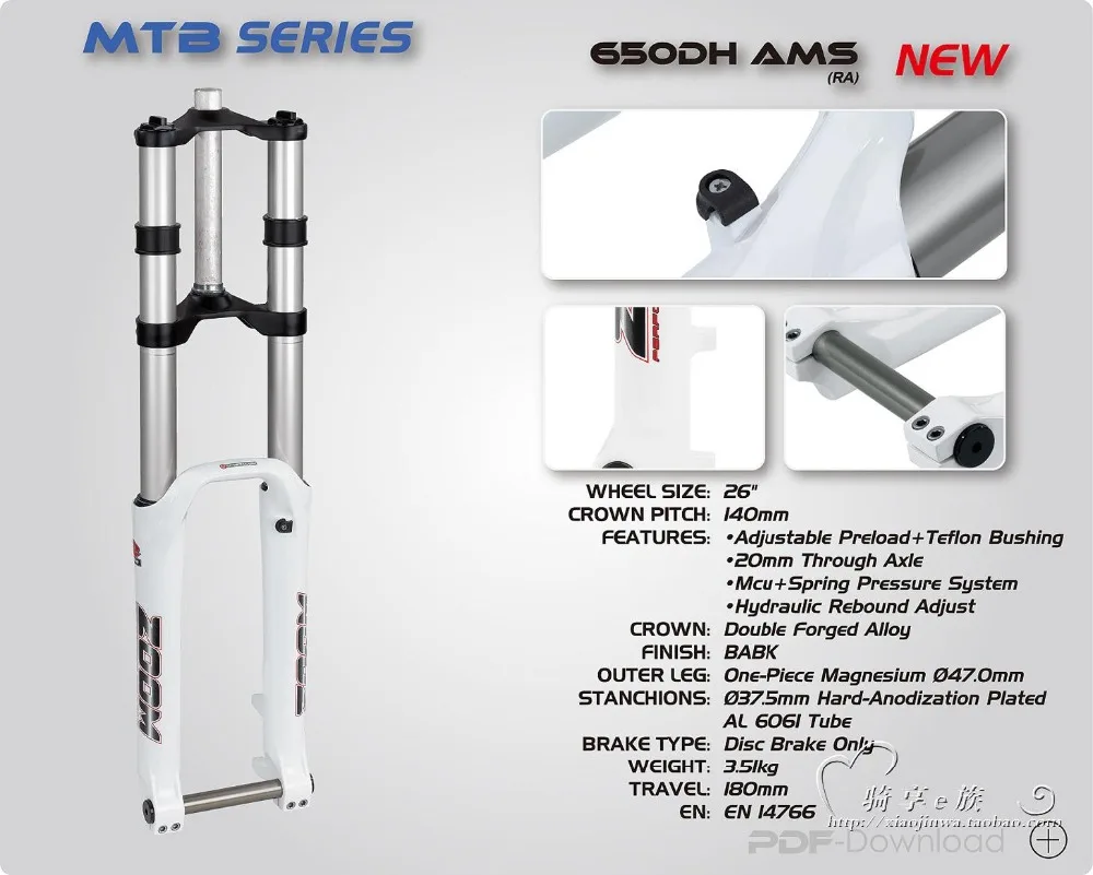 ZOOM Fork 680DH Downhill MTB Mountain Bike fork RA Suspension Damping