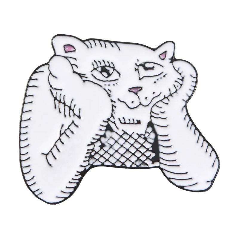 Забавные кошки эмалированные булавки средний палец кошка значки с животными Броши Булавки на лацкан джинсовая рубашка сумка мультфильм модные ювелирные изделия подарок друзьям - Окраска металла: watching